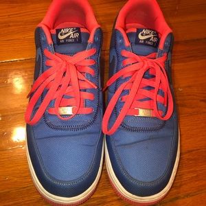 Blue Canvas Low Top Air Force 1s